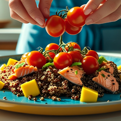 Quinoa com manga e salmão fumado: aprecie esse novo sabor