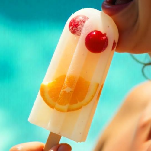 Receitas de gelado com pedaços de frutas e água de coco para uma pele mais jovem
